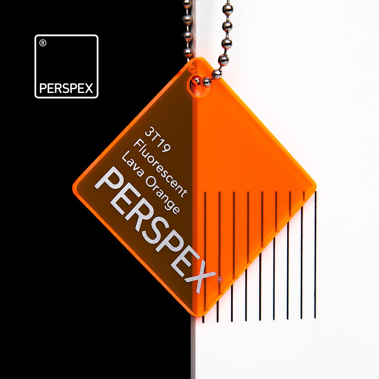 Perspex® Fluorescent Lava Orange 3T19 3mm