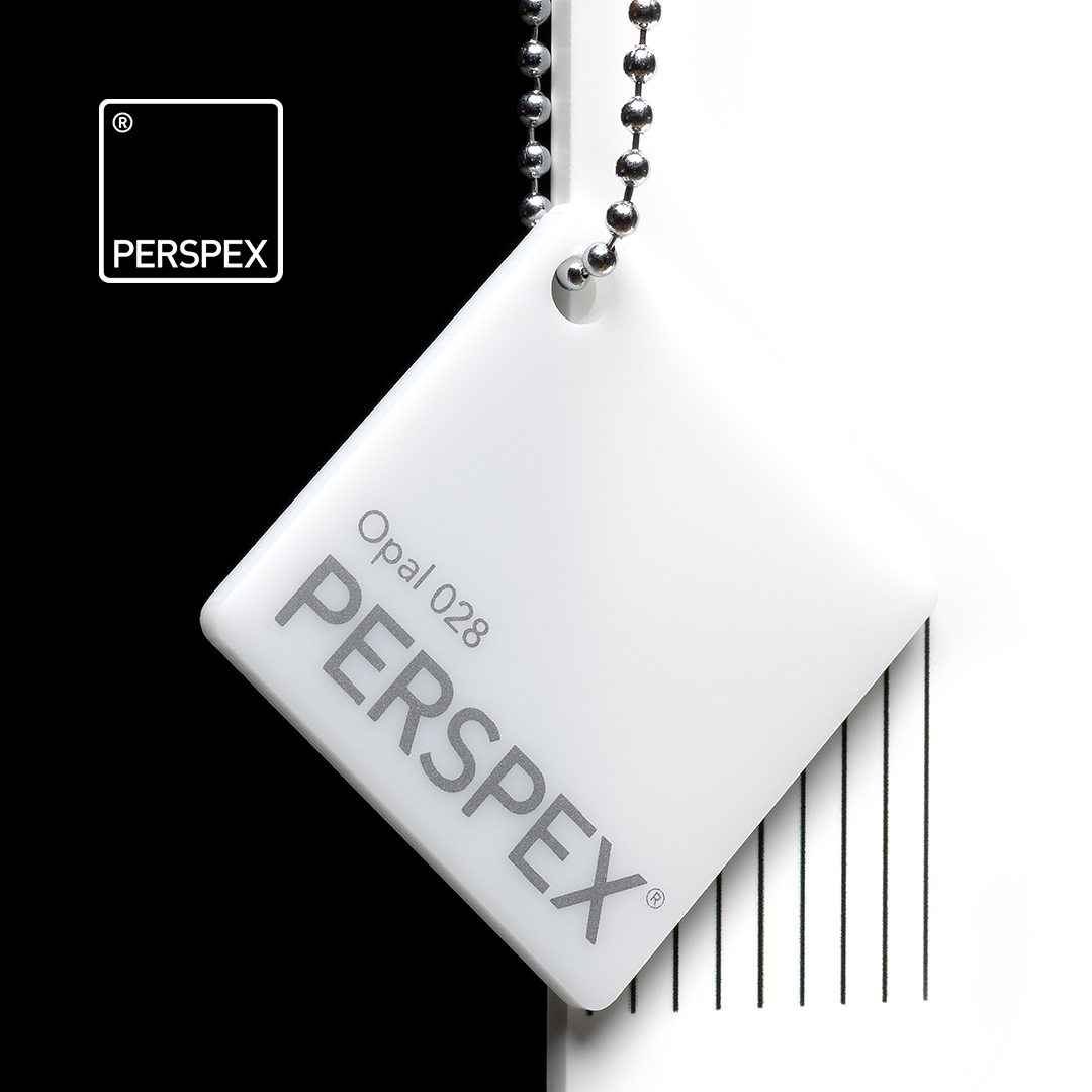 Perspex® Opaalwit 028 LT15% 5 mm, Gegoten